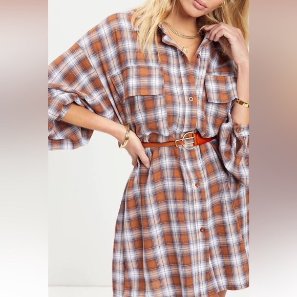 VICI Plaid Button-Down Shirt Dress - Picture 4 of 6